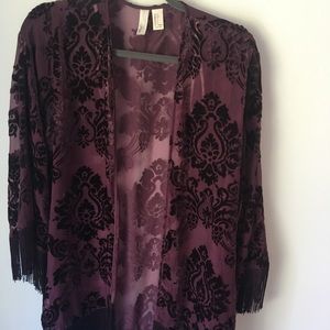 Forever 21 Velvet Fringe Shrug